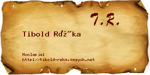 Tibold Réka névjegykártya